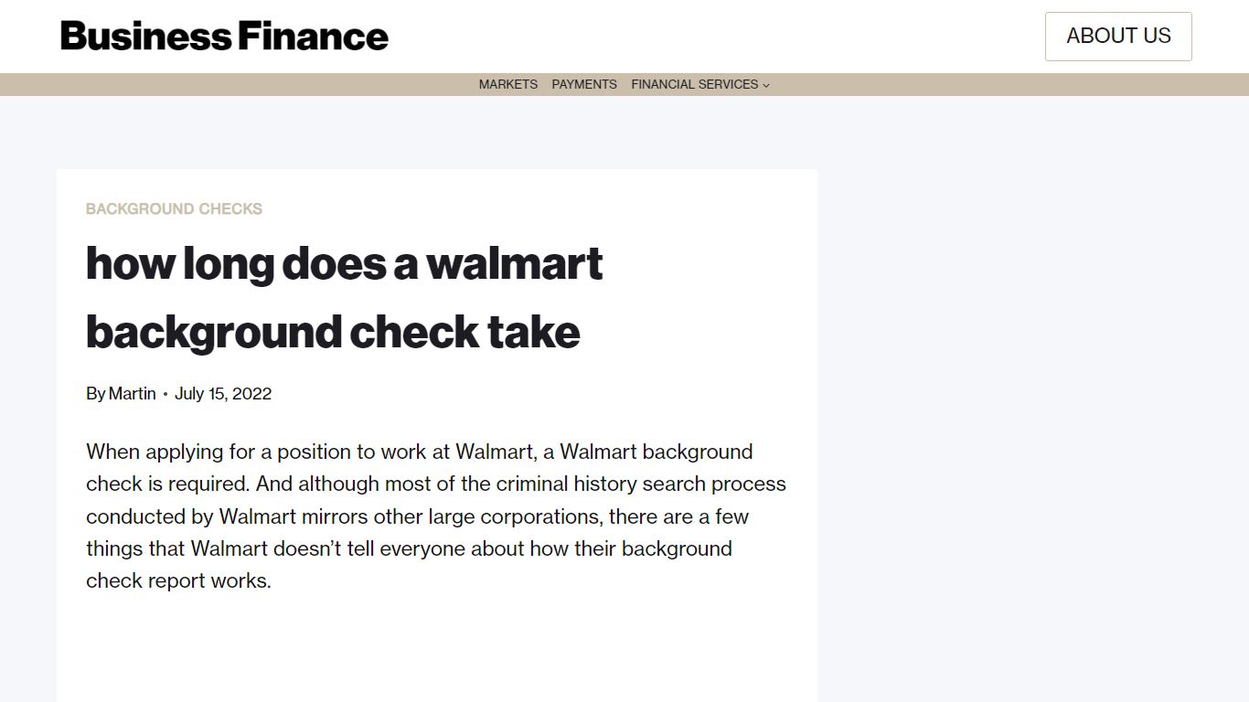 how long does a walmart background check take - Business Finance